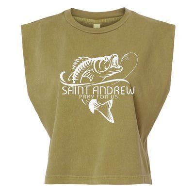 St Andrew Fishing Patron Saint Of Fisherman Catholic Saint Garment-Dyed Women's Muscle Tee