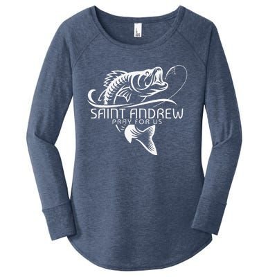 St Andrew Fishing Patron Saint Of Fisherman Catholic Saint Women's Perfect Tri Tunic Long Sleeve Shirt