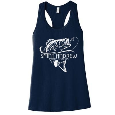 St Andrew Fishing Patron Saint Of Fisherman Catholic Saint Women's Racerback Tank