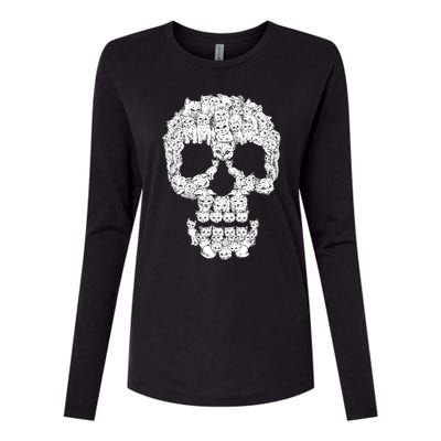 Skulls Are For Pussies Womens Cotton Relaxed Long Sleeve T-Shirt