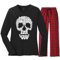 Skulls Are For Pussies Women's Long Sleeve Flannel Pajama Set 