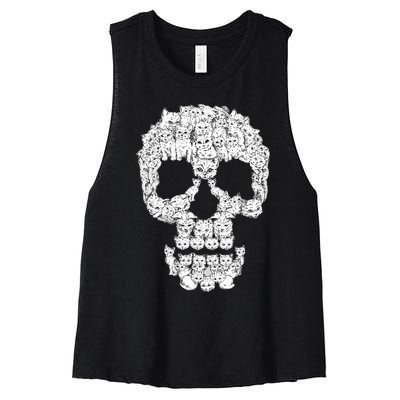 Skulls Are For Pussies Women's Racerback Cropped Tank