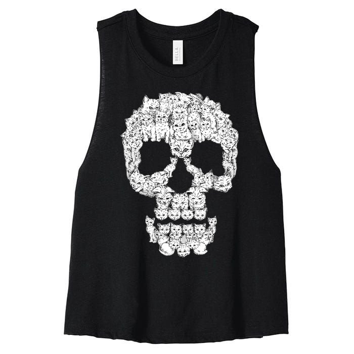 Skulls Are For Pussies Women's Racerback Cropped Tank