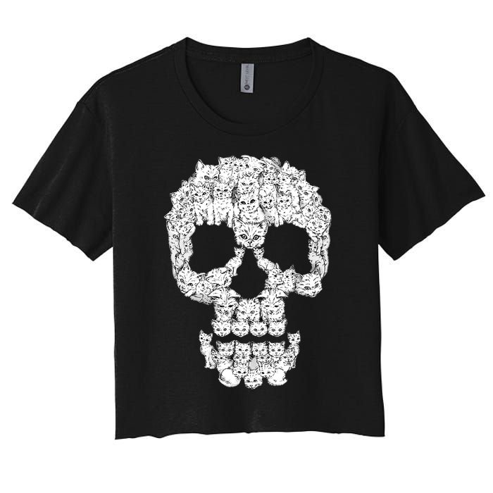 Skulls Are For Pussies Women's Crop Top Tee