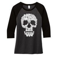 Skulls Are For Pussies Women's Tri-Blend 3/4-Sleeve Raglan Shirt