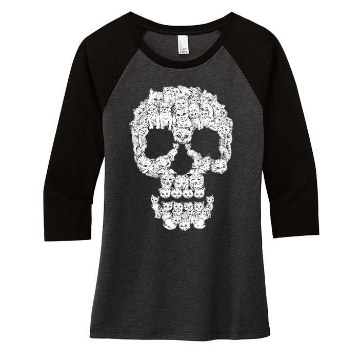 Skulls Are For Pussies Women's Tri-Blend 3/4-Sleeve Raglan Shirt