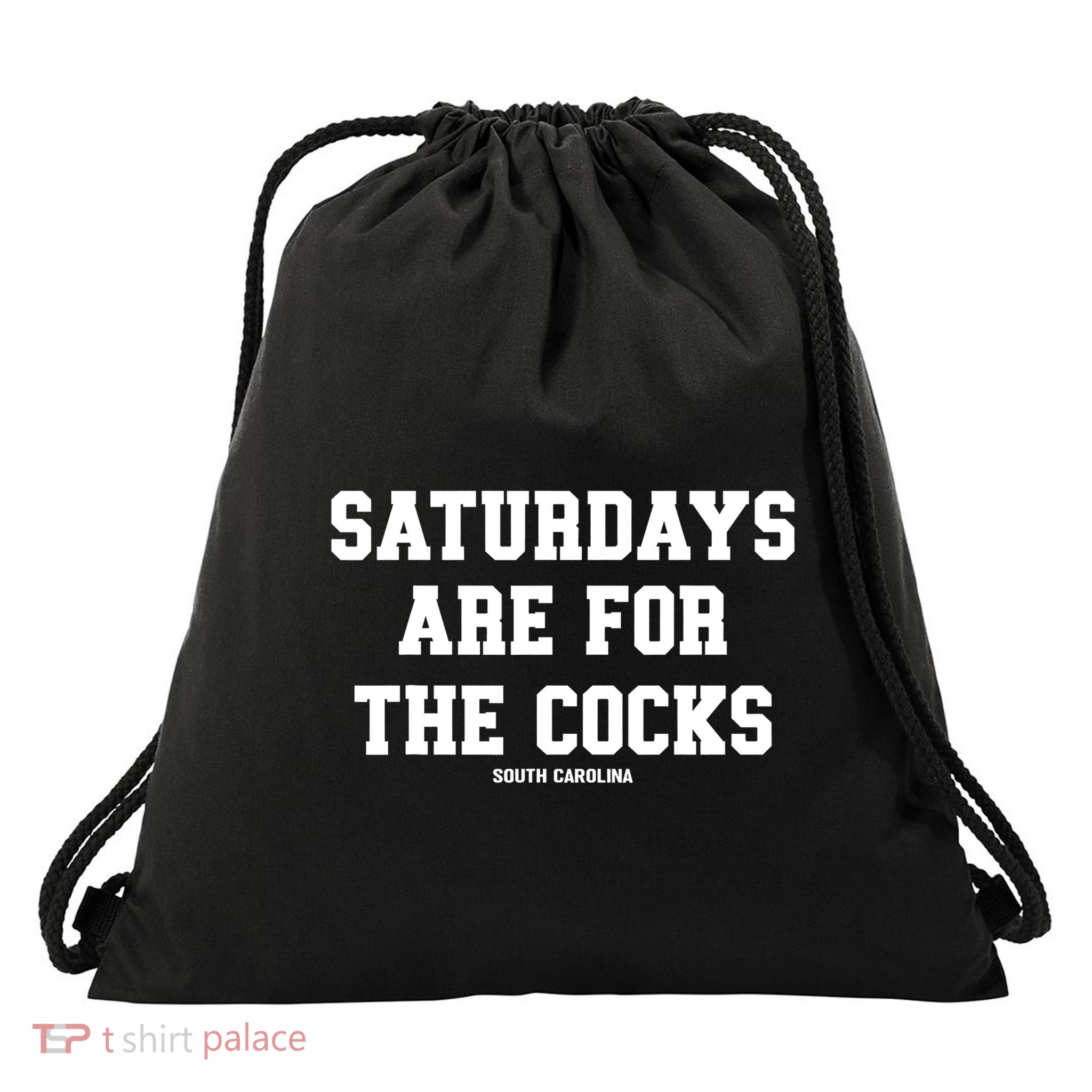 Saturdays Are For The Cocks Drawstring Bag