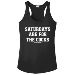 Saturdays Are For The Cocks Ladies PosiCharge Competitor Racerback Tank