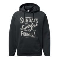 Sunday Are For Formula Racing Track Days & Motorsports Performance Fleece Hoodie