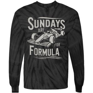 Sunday Are For Formula Racing Track Days & Motorsports Tie-Dye Long Sleeve Shirt