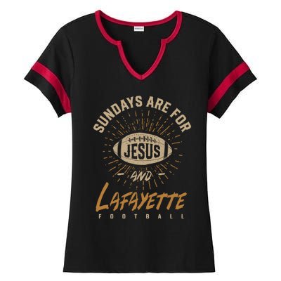 Sundays Are For Jesus And Lafayette Football Louisiana Gift Ladies Halftime Notch Neck Tee