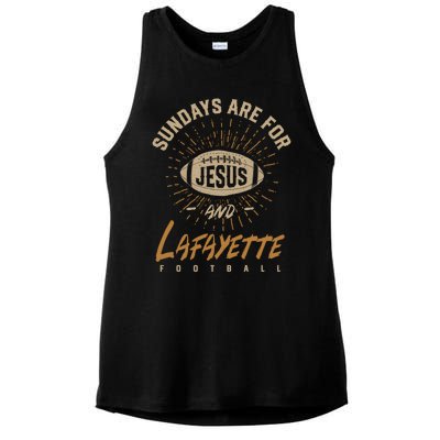 Sundays Are For Jesus And Lafayette Football Louisiana Gift Ladies PosiCharge Tri-Blend Wicking Tank