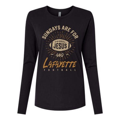 Sundays Are For Jesus And Lafayette Football Louisiana Gift Womens Cotton Relaxed Long Sleeve T-Shirt