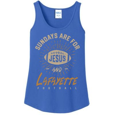 Sundays Are For Jesus And Lafayette Football Louisiana Gift Ladies Essential Tank