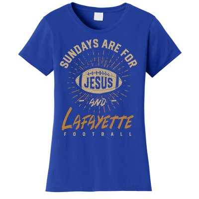 Sundays Are For Jesus And Lafayette Football Louisiana Gift Women's T-Shirt