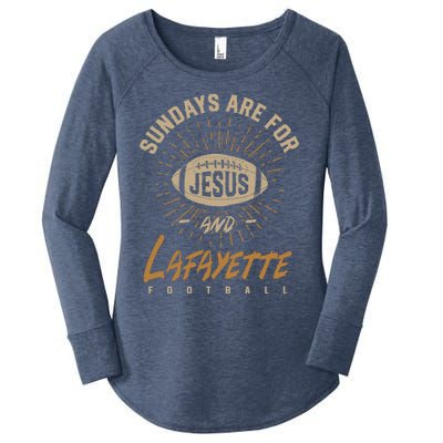 Sundays Are For Jesus And Lafayette Football Louisiana Gift Women's Perfect Tri Tunic Long Sleeve Shirt