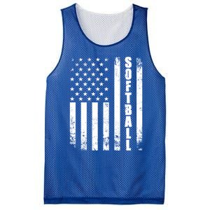 Softball American Flag Usa Sport Patriotic Softball Player Funny Gift Mesh Reversible Basketball Jersey Tank