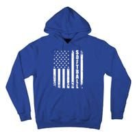 Softball American Flag Usa Sport Patriotic Softball Player Funny Gift Tall Hoodie