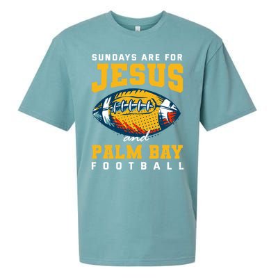 Sundays Are For Jesus And Palm Bay Football Florida Gift Sueded Cloud Jersey T-Shirt