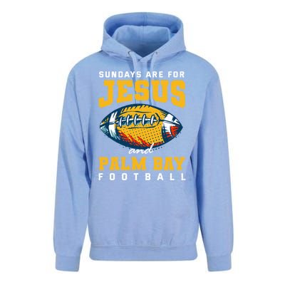 Sundays Are For Jesus And Palm Bay Football Florida Gift Unisex Surf Hoodie