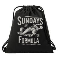 Sundays Are For Formula Racing Track Days & Motorsports Drawstring Bag