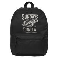 Sundays Are For Formula Racing Track Days & Motorsports 16 in Basic Backpack