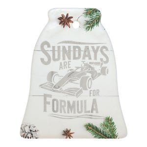 Sundays Are For Formula Racing Track Days & Motorsports Ceramic Bell Ornament