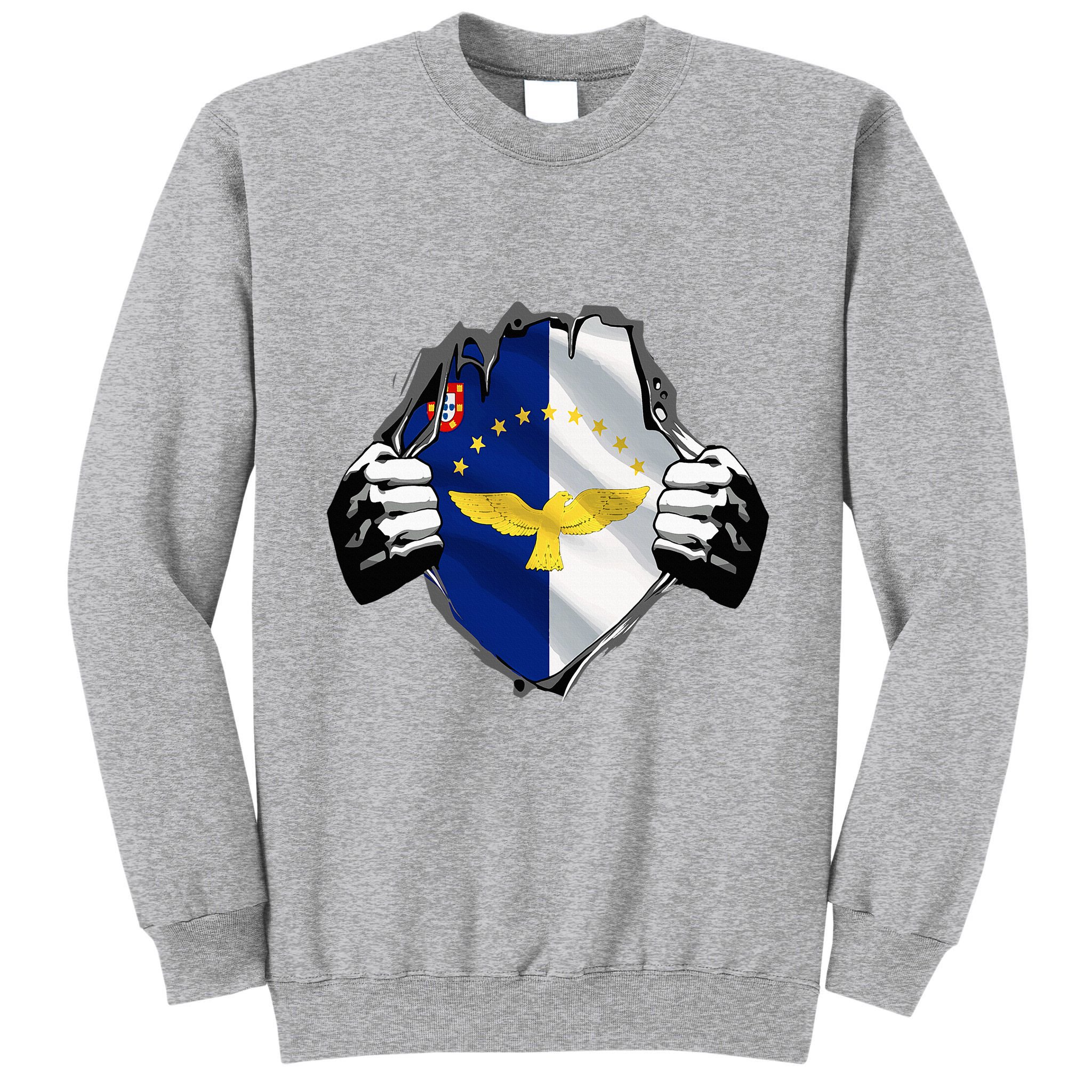 Super Azores Flag Patriotic Portugal Portuguese Roots Tall Sweatshirt