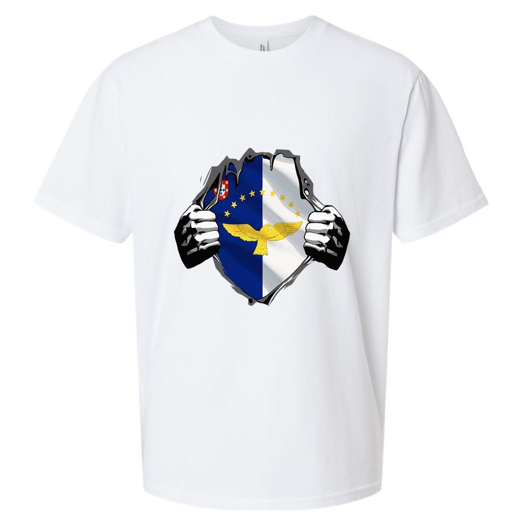 Super Azores Flag Patriotic Portugal Portuguese Roots Sueded Cloud Jersey T-Shirt