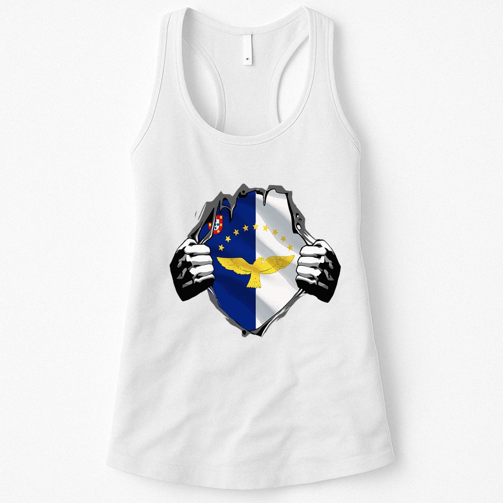 Super Azores Flag Patriotic Portugal Portuguese Roots Womens Tank Top