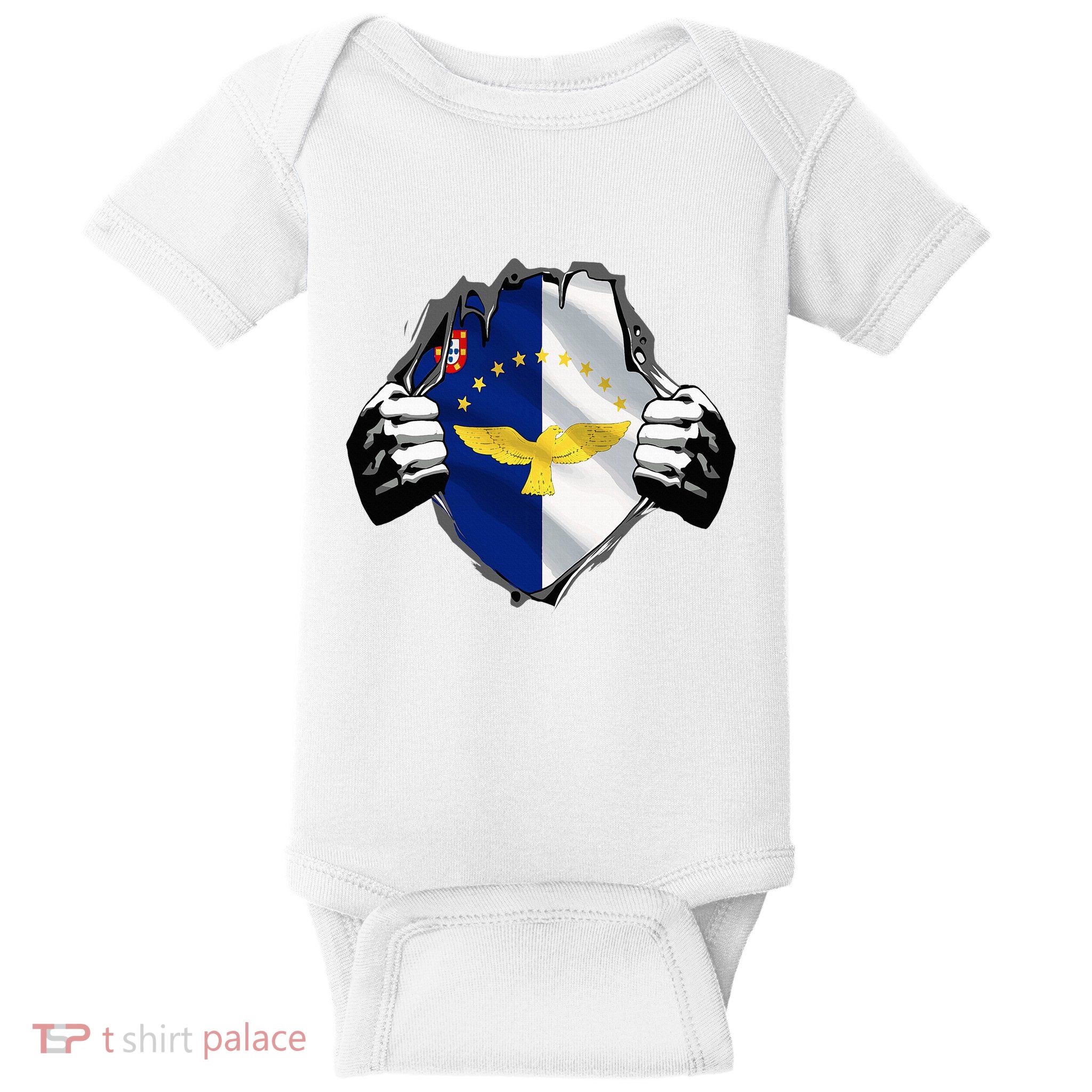 Super Azores Flag Patriotic Portugal Portuguese Roots Baby Bodysuit