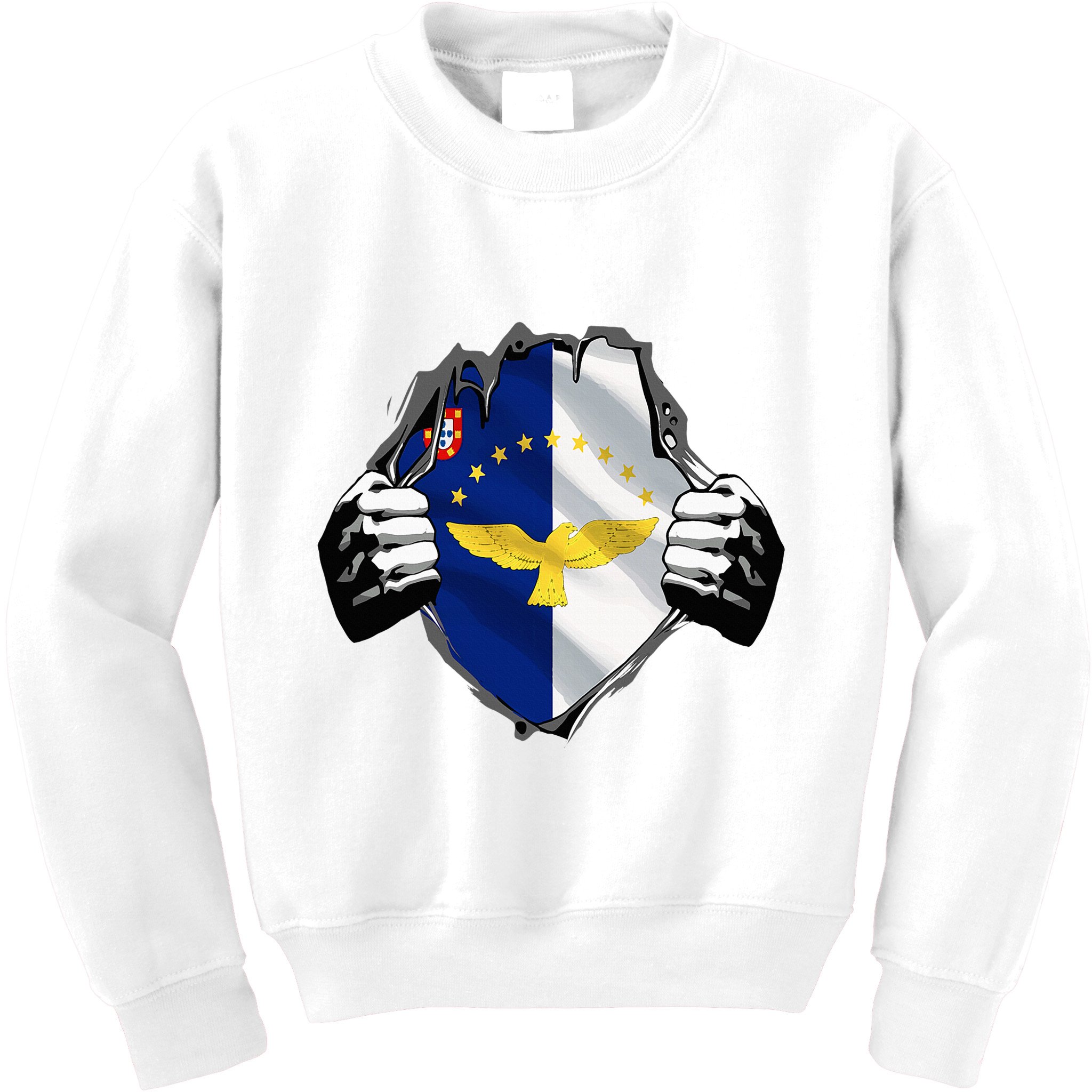Super Azores Flag Patriotic Portugal Portuguese Roots Kids Sweatshirt