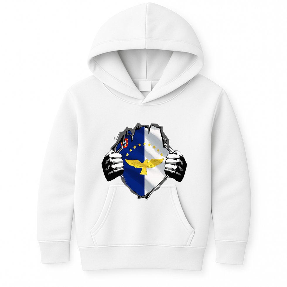 Super Azores Flag Patriotic Portugal Portuguese Roots Kids Hoodie