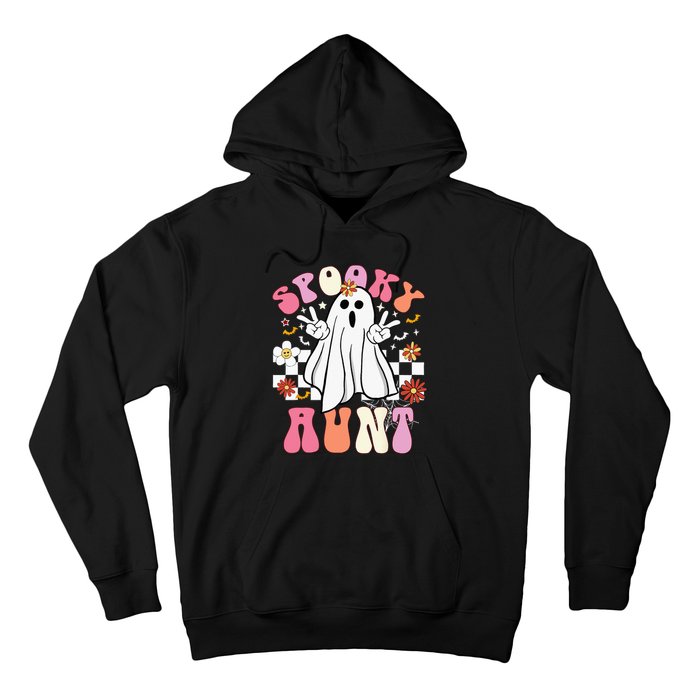 Spooky Aunt Floral Ghost Hippie Halloween Spooky Family Hoodie