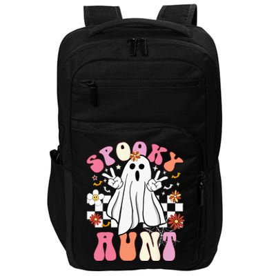 Spooky Aunt Floral Ghost Hippie Halloween Spooky Family Impact Tech Backpack