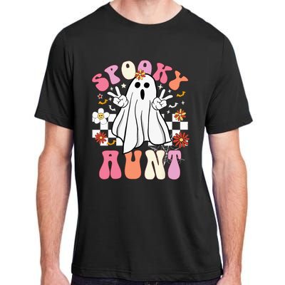 Spooky Aunt Floral Ghost Hippie Halloween Spooky Family Adult ChromaSoft Performance T-Shirt