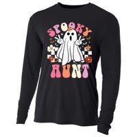 Spooky Aunt Floral Ghost Hippie Halloween Spooky Family Cooling Performance Long Sleeve Crew