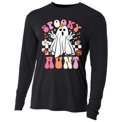 Spooky Aunt Floral Ghost Hippie Halloween Spooky Family Cooling Performance Long Sleeve Crew