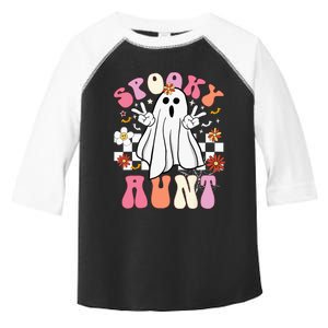 Spooky Aunt Floral Ghost Hippie Halloween Spooky Family Toddler Fine Jersey T-Shirt