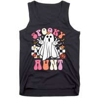 Spooky Aunt Floral Ghost Hippie Halloween Spooky Family Tank Top