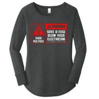 Save A Fuse Blow Your Electrician Lineman Women's Perfect Tri Tunic Long Sleeve Shirt