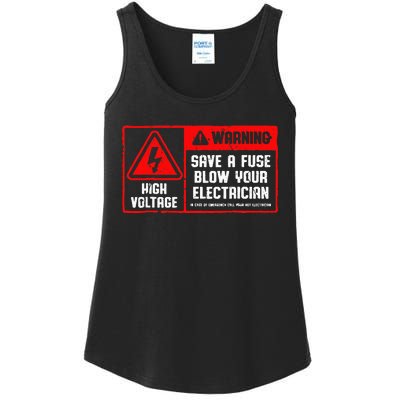 Save A Fuse Blow Your Electrician Lineman Ladies Essential Tank