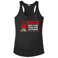 Save A Fuse Blow Your Electrician Lineman Ladies PosiCharge Competitor Racerback Tank