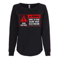 Save A Fuse Blow Your Electrician Lineman Womens California Wash Sweatshirt