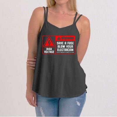 Save A Fuse Blow Your Electrician Lineman Women's Strappy Tank