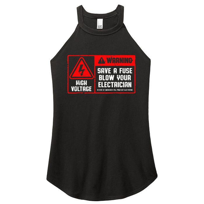 Save A Fuse Blow Your Electrician Lineman Women's Perfect Tri Rocker Tank