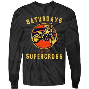 Saturdays Are For Supercross Dirt Bike Mx Racing Biker Tie-Dye Long Sleeve Shirt