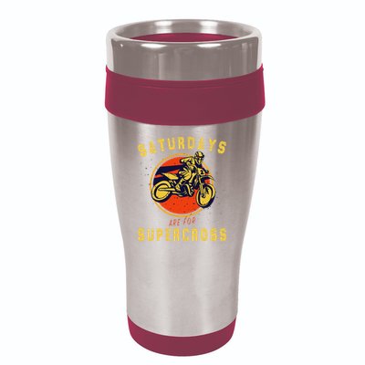 Saturdays Are For Supercross Dirt Bike Mx Racing Biker 16oz Travel Tumbler