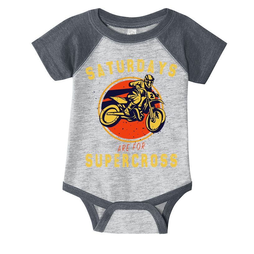 Saturdays Are For Supercross Dirt Bike Mx Racing Biker Infant Baby Jersey Bodysuit