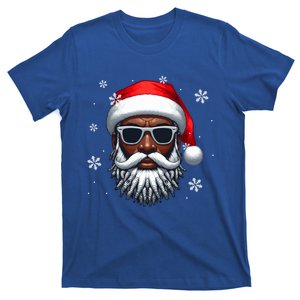 Santa Afro Face Sunglasses Christmas Proud Black Afro Gift T-Shirt